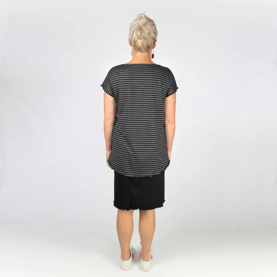 #140s Striped Cap Sleeve Top