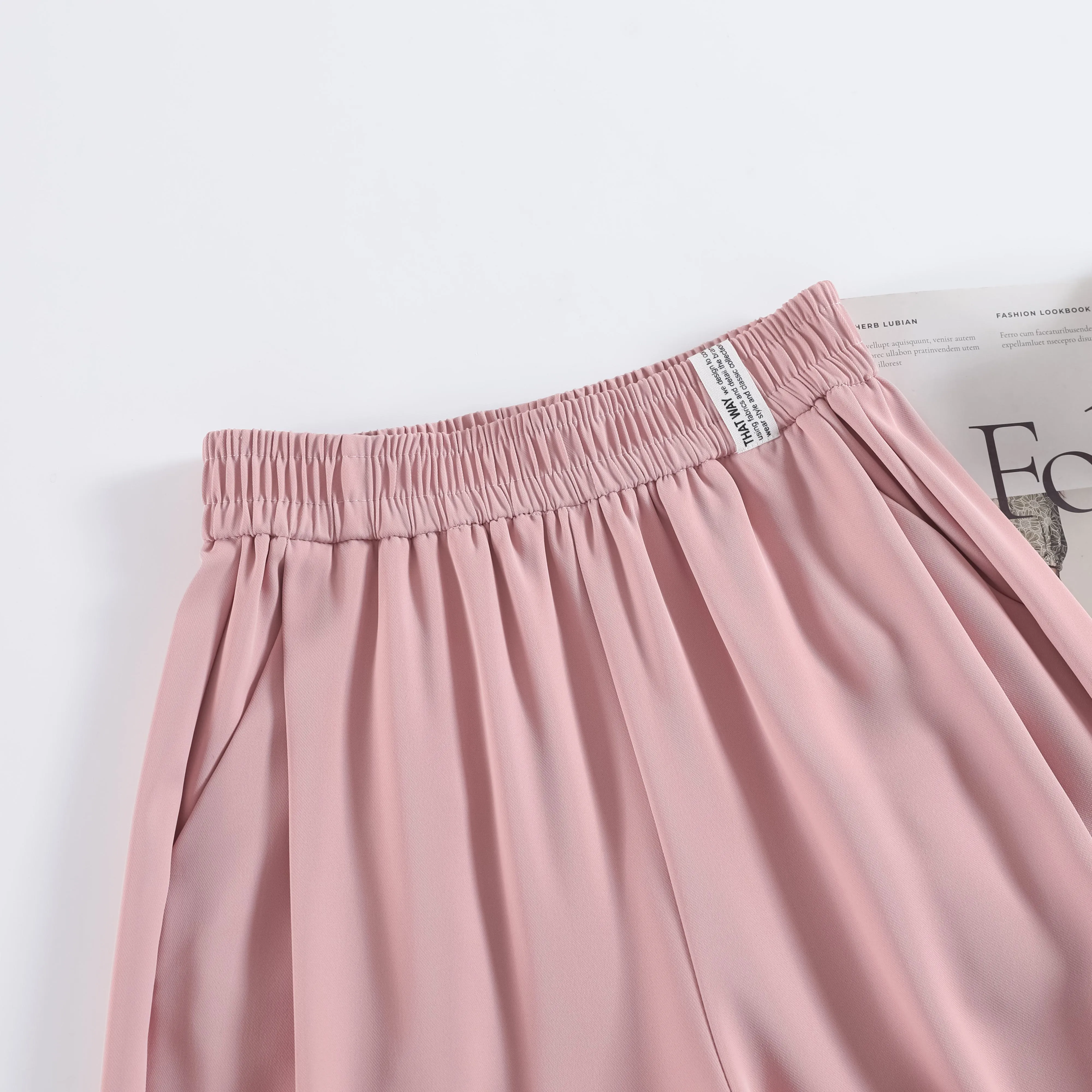 Casual Draping Straight-Leg Silky Harem Ankle Cut Pants