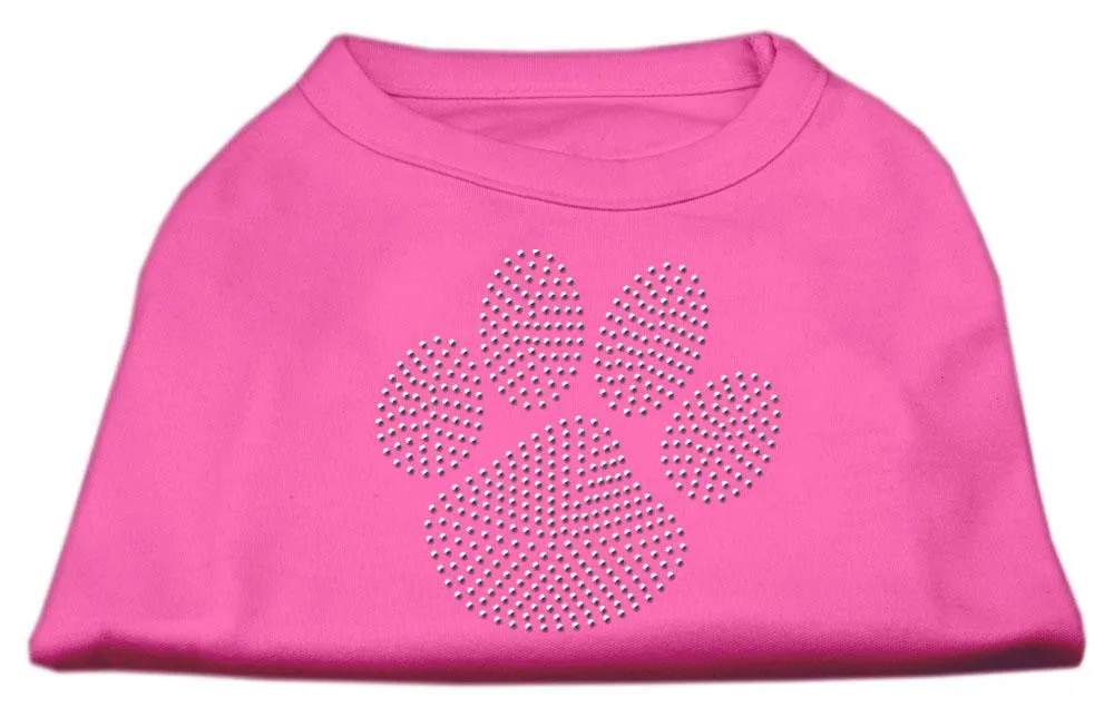 Clear Rhinestone Paw Shirts Bright Pink XXL (18)