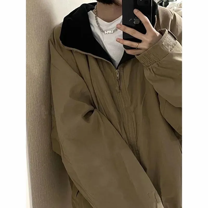 Loose Fit Granular Fluff Workwear Style Jacket