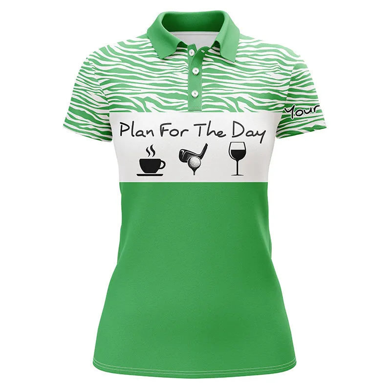 Multicolor Women Golf Polo Shirt Plan For The Day Custom Name Golf Shirt, Women Golf Gift Ideas