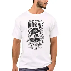 Nutcase Designer Round Neck Men's T-Shirt Wrinkle-Free Poly Cotton Tees - Old Motorcycle