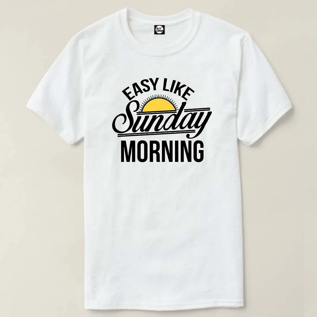 Nutcase Designer Round Neck Men's T-Shirt Wrinkle-Free Poly Cotton Tees - Sunday Morning