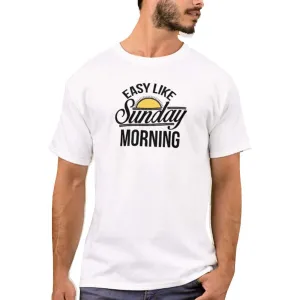 Nutcase Designer Round Neck Men's T-Shirt Wrinkle-Free Poly Cotton Tees - Sunday Morning