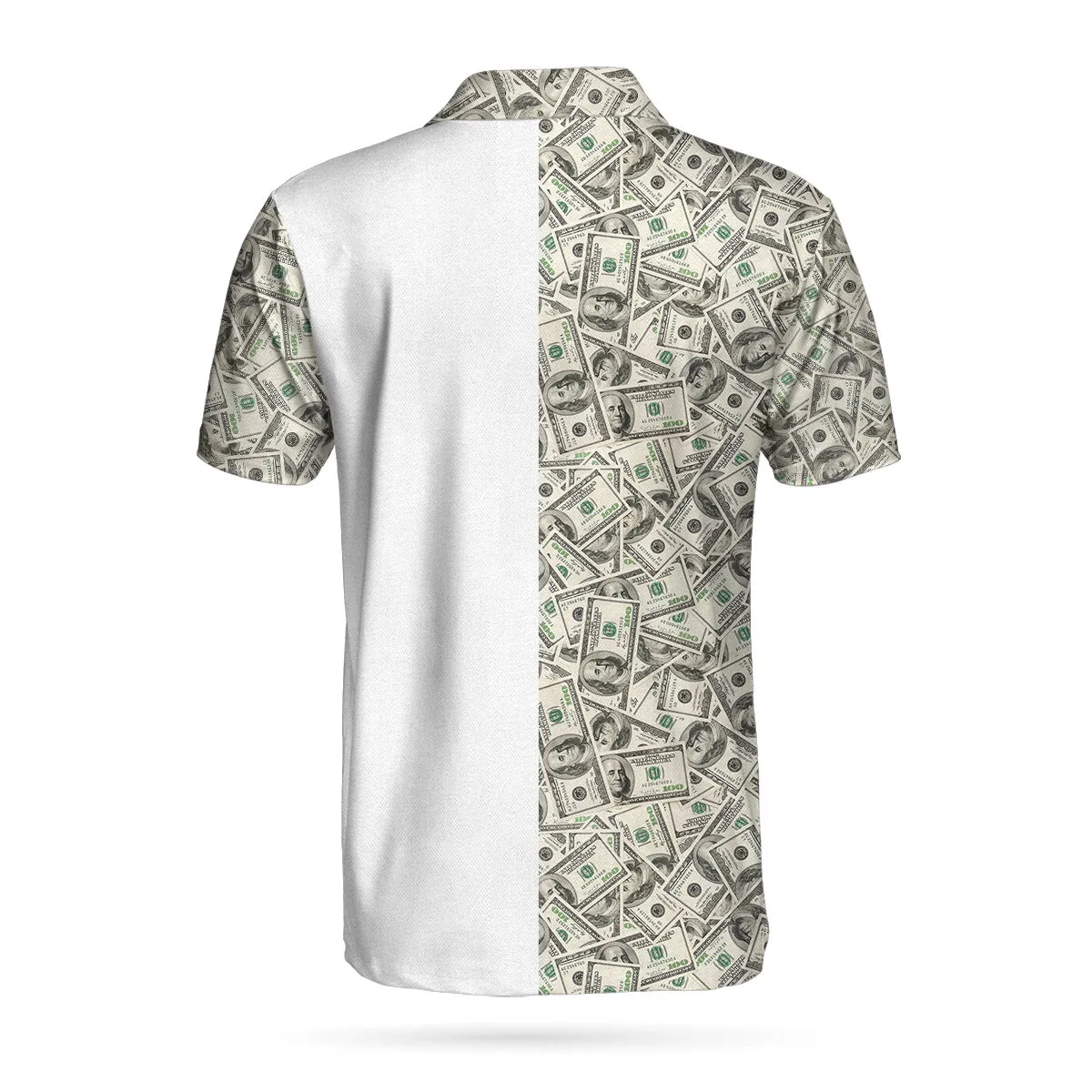 Personalized Dollar Golf Custom Polo Shirt, Dollar Bill Pattern Polo Shirt, Cool Golf Shirt For Men Coolspod