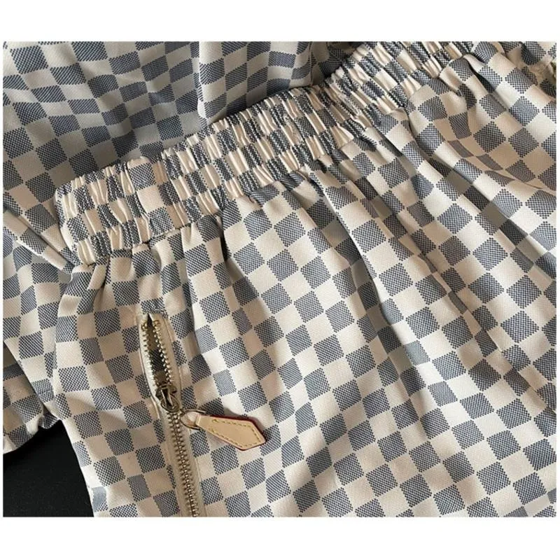 Two-Piece Set V-Neck Loose Fit Sports Suit Color Blocking Sports Set